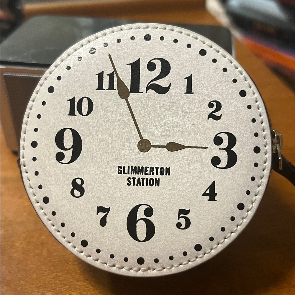 Kate Spade Glimmerton Station Clock/Watch Shape Coin Purse Super Rare - NWOT